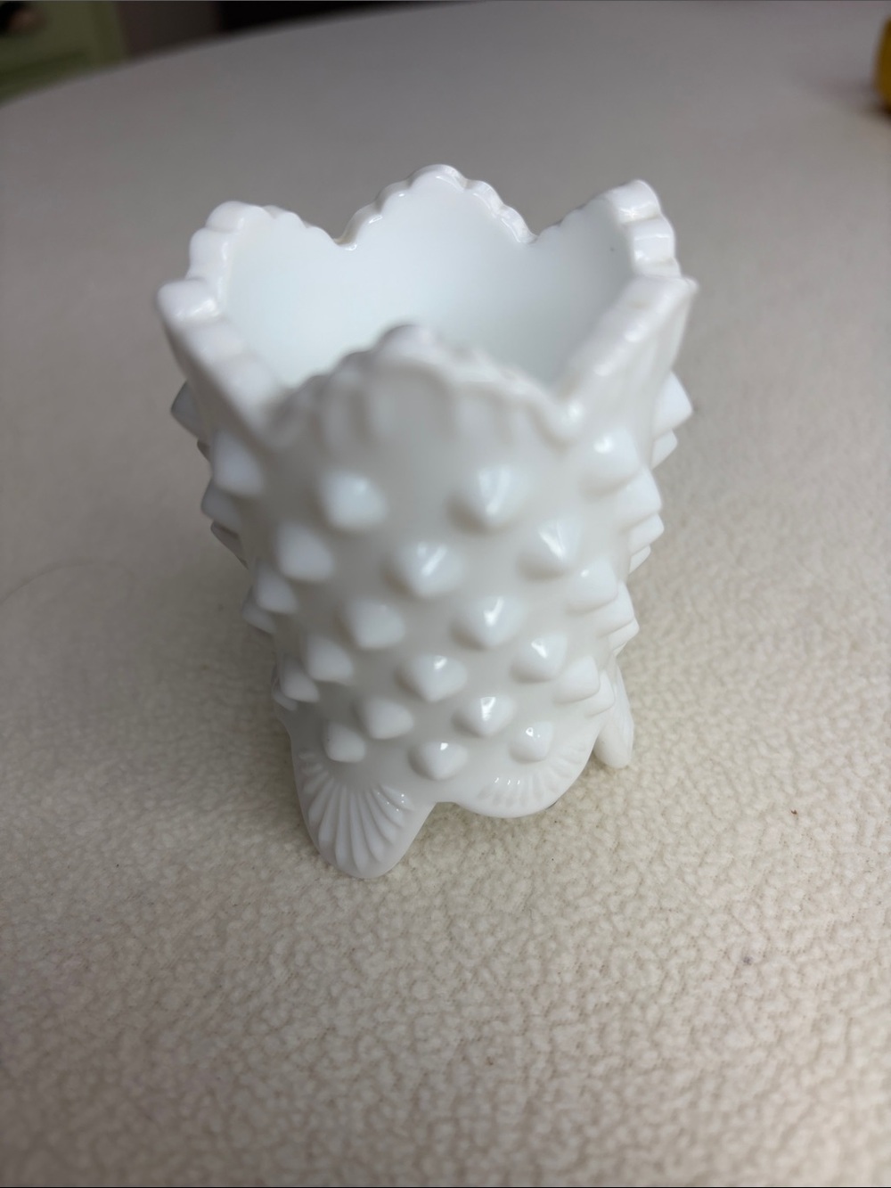 Vintage Fenton Hobnail Milk Glass Toothpick Holder
